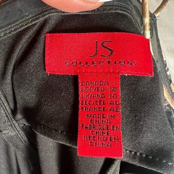 JS Collection Womens Stripped Ribbon Trim Fit & Flare Tulle Dress Black 12 - Picture 6 of 8